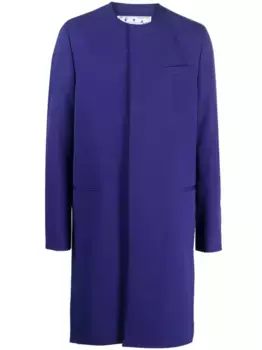 Однобортное пальто с нашивкой-логотипом OFF-WHITE, фиолетовый