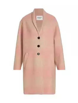 Однобортное пальто в клетку Gabriel Isabel Marant toile, светло-розовый