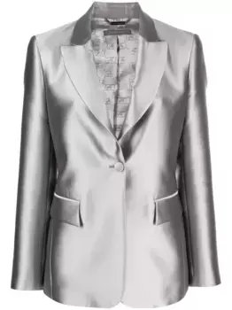 Однобортный блейзер Alberta Ferretti, серый