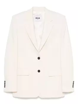 Однобортный блейзер MSGM, белый