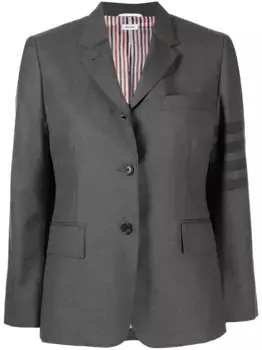 Однобортный блейзер с полосками 4-Bar THOM BROWNE, серый