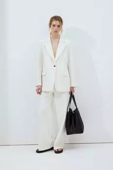 Однобортный пиджак H&M, белый
