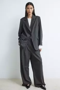 Однобортный пиджак H&M, серый