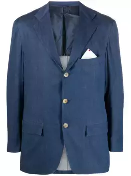 Однобортный пиджак Kiton, синий