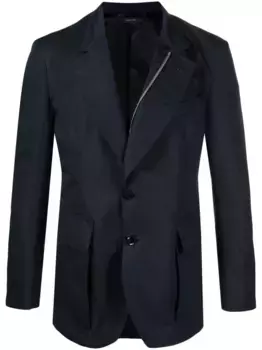 Однобортный пиджак на молнии TOM FORD, синий
