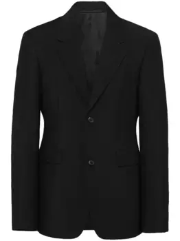 Однобортный пиджак Prada, черный