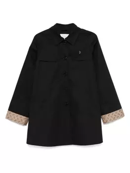 Однобортный тренчкот Herno Kids, черный