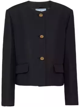 Однобортный жакет Prada, черный