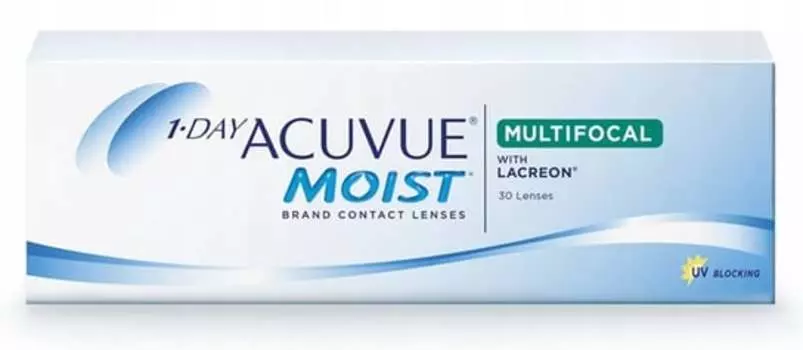 Однодневные контактные линзы, 30 шт. Optic, Acuvue Moist Multifocal, бесцветный