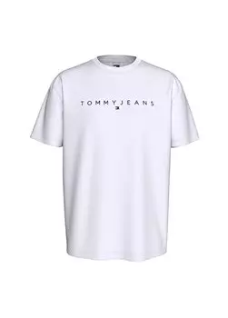 Однотонная белая мужская футболка DM0DM17993YBR Tommy Jeans, белый
