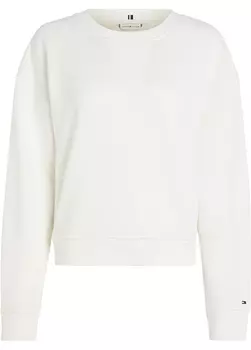 Однотонная белая женская толстовка с круглым вырезом Tommy Hilfiger