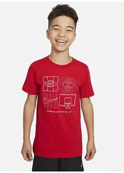 Однотонная красная футболка для мальчиков FD3982-657 K NK DF ФУТБОЛКА CULTURE OF Nike, красный