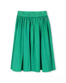 Однотонная юбка миди для девочек DKNY, зеленый