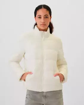 Однотонная женская стеганая куртка на молнии Gap, цвет Crudo