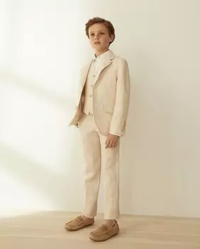 Однотонные брюки из 100% льна для мальчиков Coconut El Corte Ingls, бежевый