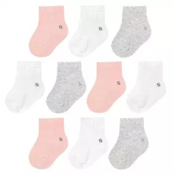 Однотонные носки Crew для маленьких девочек Jumping Beans, 10 шт., розовый