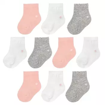 Однотонные носки Crew для маленьких девочек Jumping Beans, 10 шт., розовый
