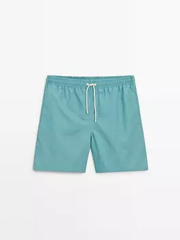 Однотонные пигментные плавки Massimo Dutti, бирюзовый