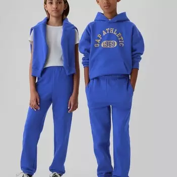Однотонные плюшевые джоггеры унисекс Gap, синий