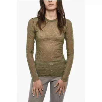 Однотонный кружевной топ Dsquared2, Green