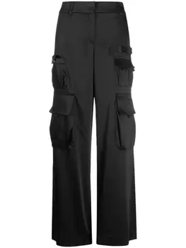 Off-White атласные брюки карго, черный