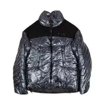 Off-White Блестящий пуховик Темно-синий