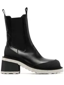 Off-White ботинки челси на каблуке, черный