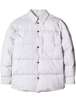 Off-White дутая куртка-рубашка в полоску, серый
