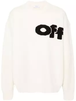Off-White джемпер с логотипом, нейтральный цвет