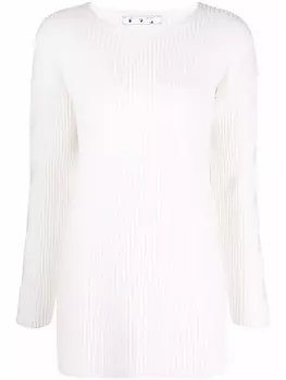 Off-White джемпер в рубчик, белый