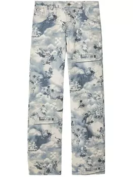 Off-White джинсы Fresco Tapestry, синий