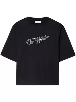 Off-White футболка с логотипом, черный