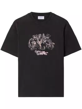 Off-White футболка с выстиранными персонажами, черный