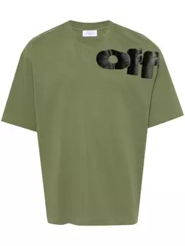 Off-White футболка Shared Logo, зеленый