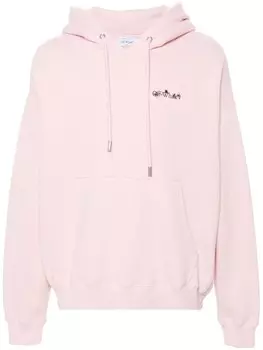 Off-White худи с логотипом, розовый