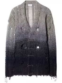 Off-White кардиган с эффектом потертости, серый