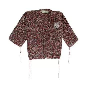 Off-White Кардиган веревочной вязки, Красный/Многоцветный