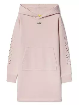 Off-White Kids платье-худи с логотипом Arrow Stitched, розовый