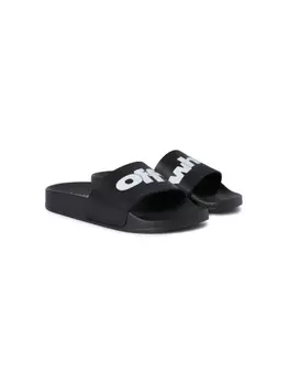 Off-White Kids шлепанцы Pool, черный