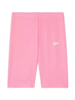 Off-White Kids шорты Off Stamp в рубчик, розовый