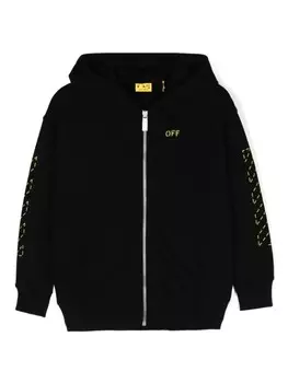 Off-White Kids толстовка с капюшоном Arrow Stitch, черный