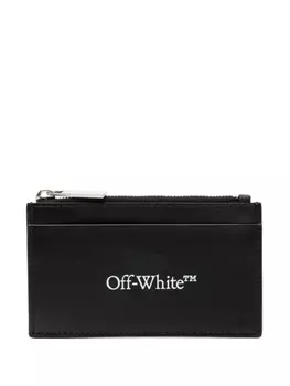 Off-White кошелек с логотипом, черный