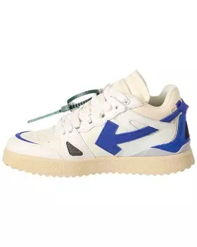 Off-White кожаные кроссовки Midtop из губчатой ткани, белый