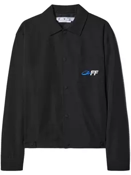 Off-White куртка-рубашка с принтом Exact Opp, черный