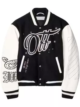 Off-White куртка университетской формы Wo Bling Stars, черный