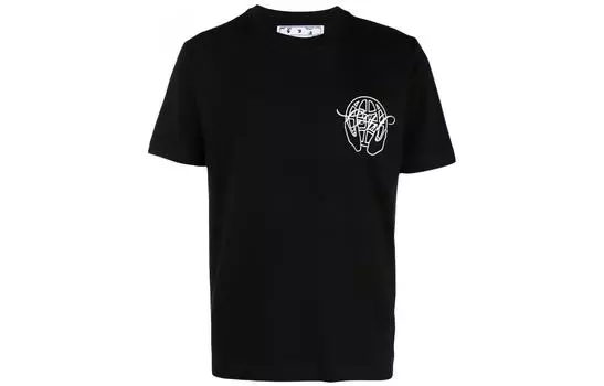 Футболка мужская Off-White хлопковая, черный / белый