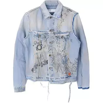 Куртка мужская Off-White Distressed, синий