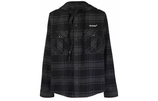 Рубашка мужская Off-White в клетку, черный
