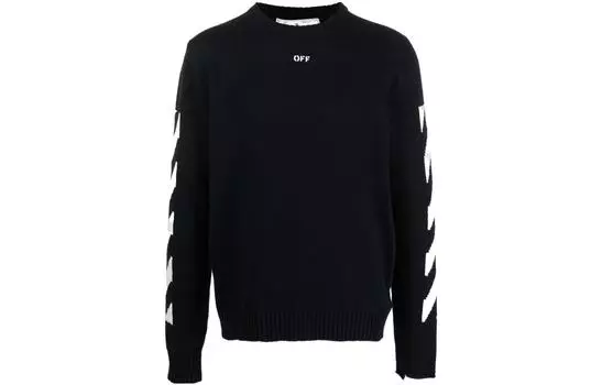 Свитер мужской Off-White Diagonal Crewneck, черный