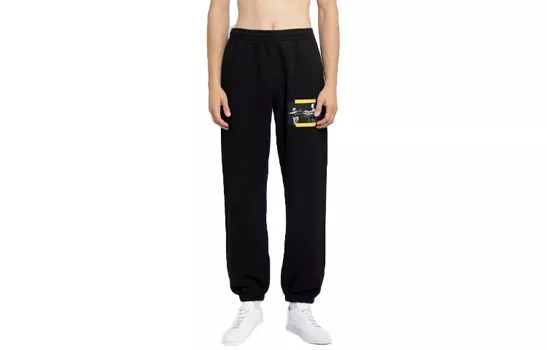 Штаны спортивные Off-White мужские, черный / желтый